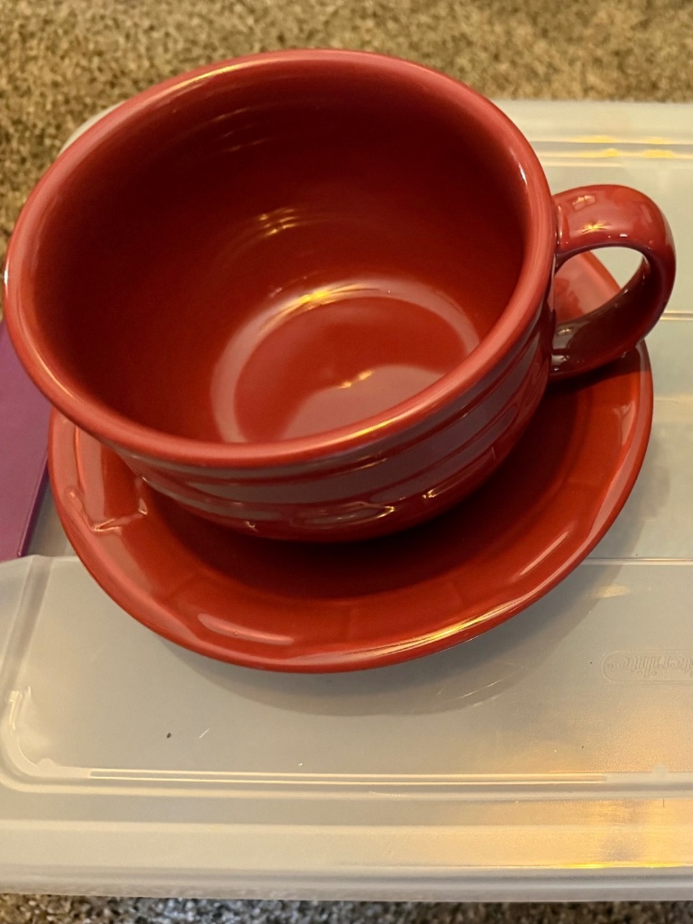 Longaberger Paprika Cappuccino Cup & Saucer x 2